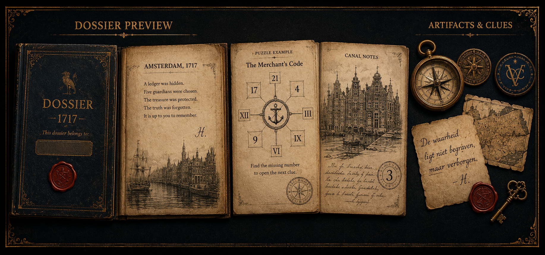 Dossier preview — puzzle example and canal notes